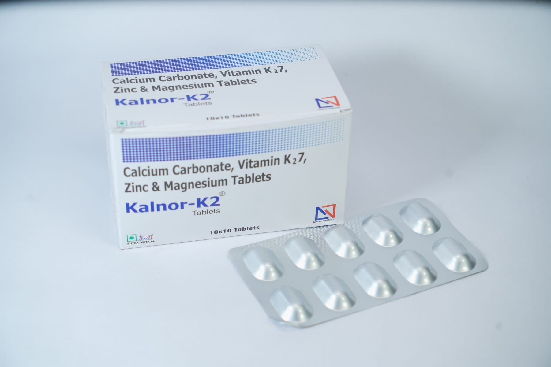 Kalnor-K2 — Calcium Carbonate, Vitamin K2-7, Zinc & Magnesium Tablets